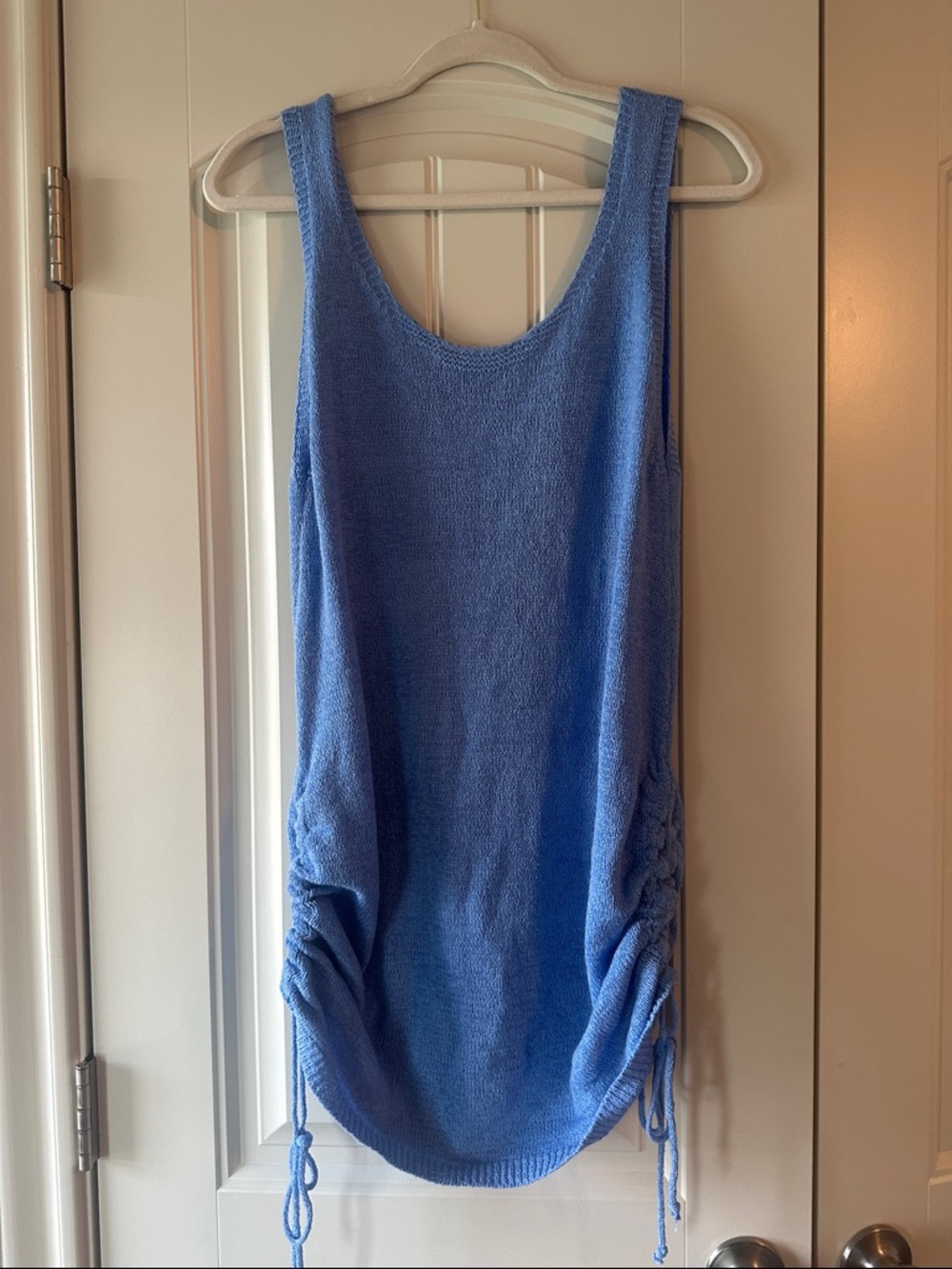 Blue Knit Cover Up Dress